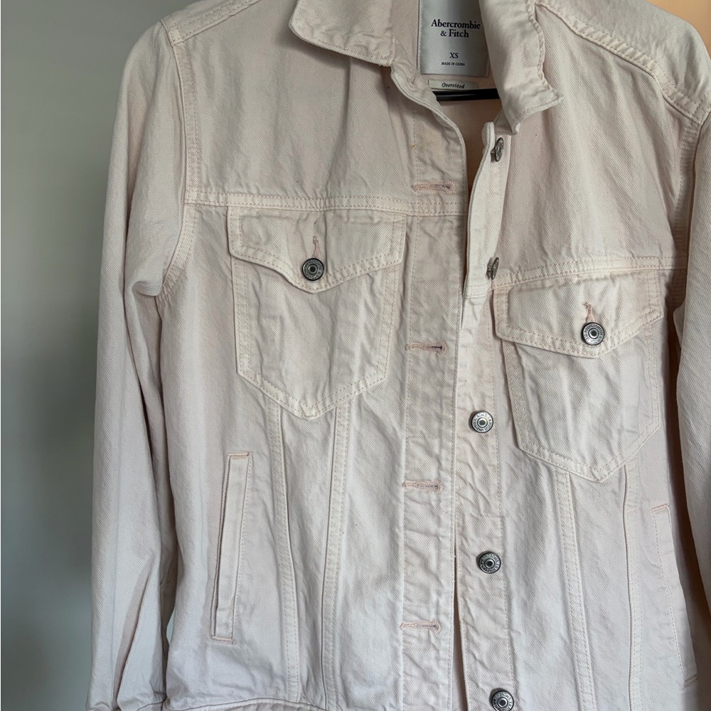 Abercrombie & Fitch Women's Light Pink Jean Jacket